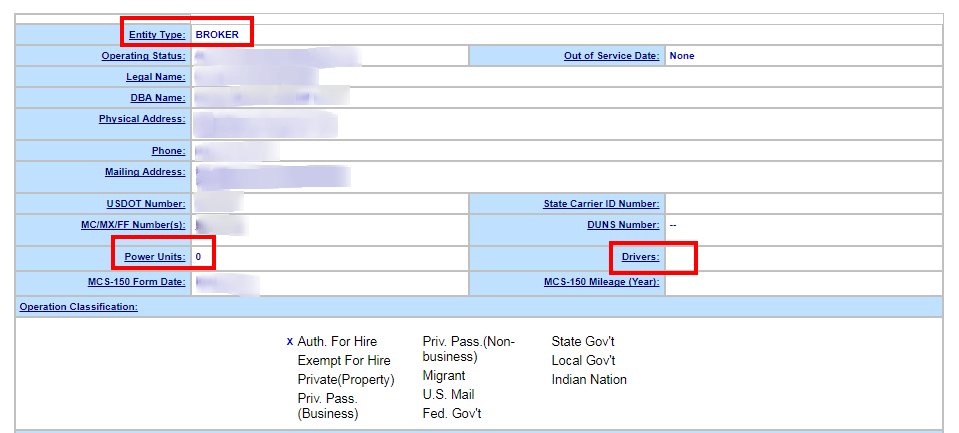 broker when checked by usdot number